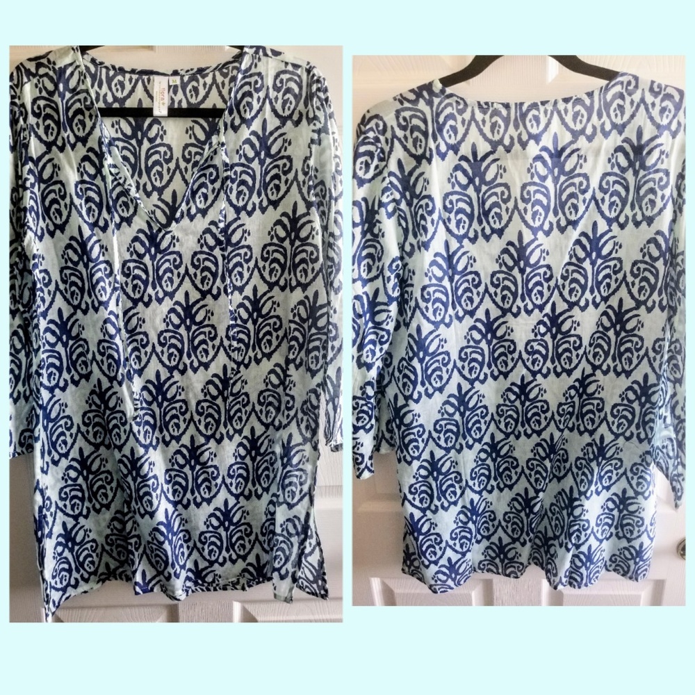 Long Sleeve Beach Tunic Cover up